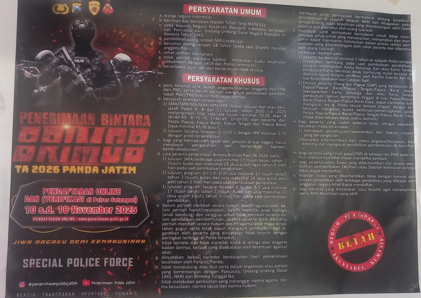 Sosialisasikan Penerimaan Bintara Brimob TA 2026 (2)